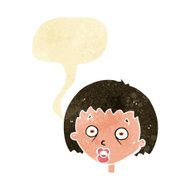 cartoon shocked woman with speech bubble N13