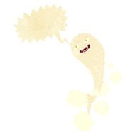 cartoon spooky ghost with speech bubble N6