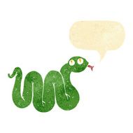 funny cartoon snake with speech bubble