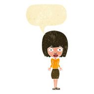 cartoon woman shrugging shoulders with speech bubble N40