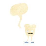 cartoon happy tooth with speech bubble N2