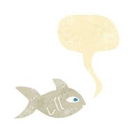 cartoon fish with speech bubble N10