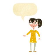 cartoon worried girl with speech bubble N2