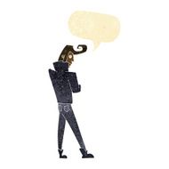 cartoon cool guy with speech bubble
