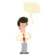 cartoon happy man with speech bubble N33