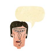 cartoon angry face with speech bubble N5