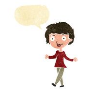 cartoon confused woman with speech bubble N9