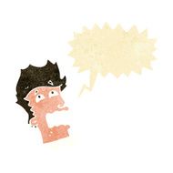 cartoon frightened man with speech bubble N9