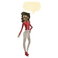 cartoon pretty woman with speech bubble N24