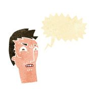 cartoon angry face with speech bubble N6