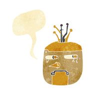 cartoon robot head with speech bubble N8