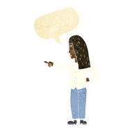cartoon woman pointing with speech bubble N15