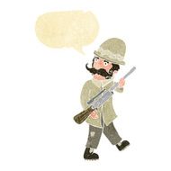 cartoon big game hunter with speech bubble N2