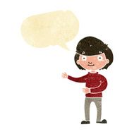 cartoon happy person with speech bubble N4