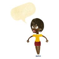 cartoon annoyed woman with speech bubble N20