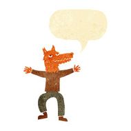 cartoon fox man with speech bubble N10