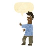 cartoon happy man with speech bubble N34