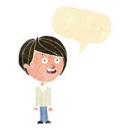 cartoon happy surprised boy with speech bubble N2