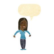 cartoon annoyed woman with speech bubble N21