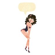 cartoon woman in lingerie with speech bubble N10
