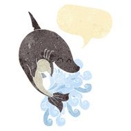 cartoon shark with speech bubble N5
