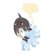 cartoon shark with speech bubble N6