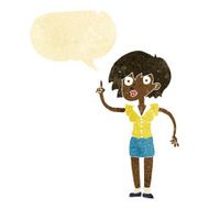 cartoon woman with question speech bubble