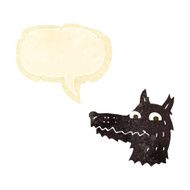 cartoon wolf head with speech bubble N3