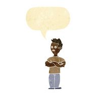 cartoon man with crossed arms speech bubble N3