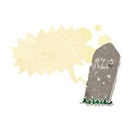 cartoon spooky grave with speech bubble