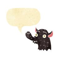 cartoon happy wolf with speech bubble N2