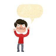 Cartoon happy boy with speech bubble N13