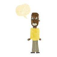 cartoon dad shrugging shoulders with speech bubble
