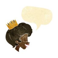 cartoon princess with speech bubble N4