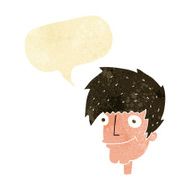 cartoon smiling man with speech bubble N4