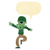 cartoon alien monster man with speech bubble N3