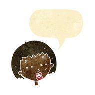 cartoon woman narrowing eyes with speech bubble
