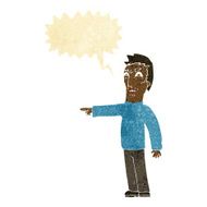 cartoon angry man pointing with speech bubble