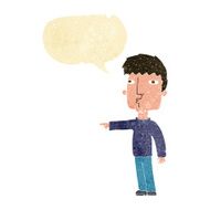 cartoon pointing man with speech bubble N11