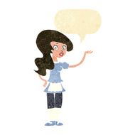 cartoon waitress with speech bubble N2
