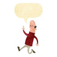 cartoon bald man with idea speech bubble N2