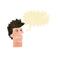 cartoon stressed out face with speech bubble N2