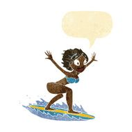 cartoon surfer girl with speech bubble N3