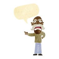 cartoon angry old man with speech bubble N13