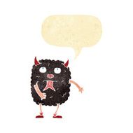 funny cartoon monster with speech bubble N4