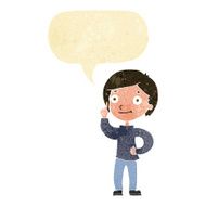 cartoon boy with idea speech bubble N15
