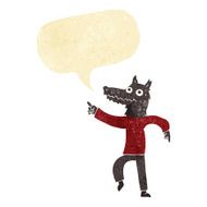 cartoon wolf man with speech bubble N5
