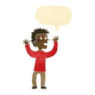 cartoon excited boy with speech bubble N11
