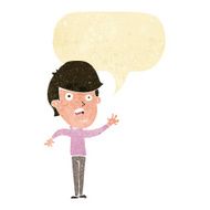 cartoon unhappy boy with speech bubble N3