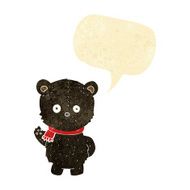 cute cartoon black bear with speech bubble N2